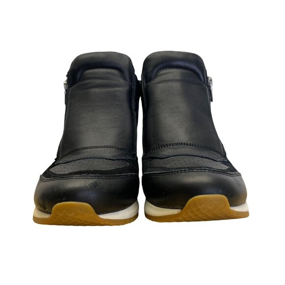 Geox Women’s Black Leather & Suede With Zip Closure Wedge Sneakers Sz US 9 -EU40 - Picture 2 of 9